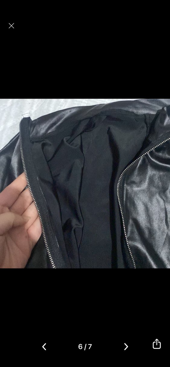 Siyah Deri Kadın Tulum - Uzun Kollu, Fermuarlı - Görsel 5