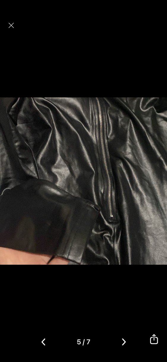 Siyah Deri Kadın Tulum - Uzun Kollu, Fermuarlı - Görsel 4