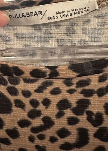 s Beden kahverengi Renk Pull and Bear Leopar Desenli Elbise