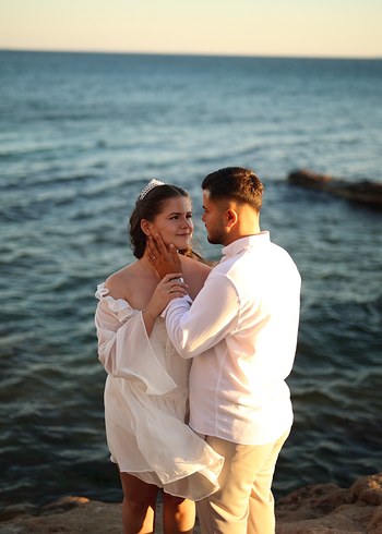 Beyaz Transparan Midi Uzun Kollu  Elbise - Görsel 5