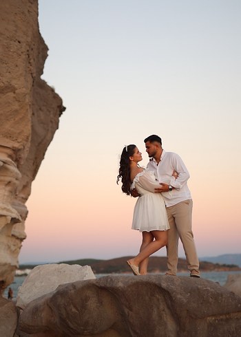 Beyaz Transparan Midi Uzun Kollu  Elbise - Görsel 2