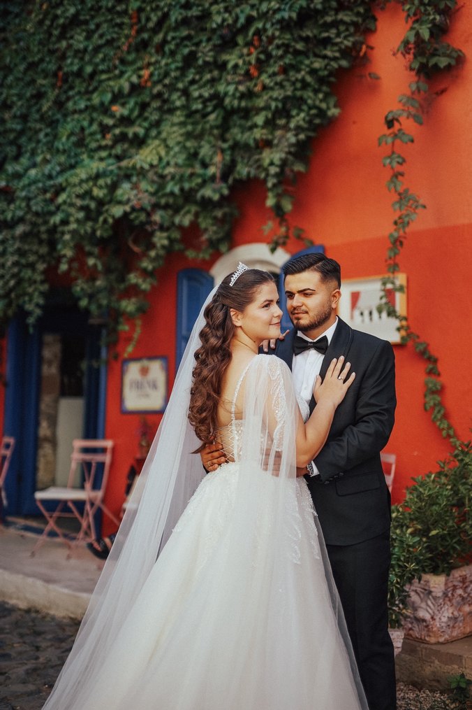 Askılı Beyaz A Kesim Uzun Gelinlik - Görsel 3