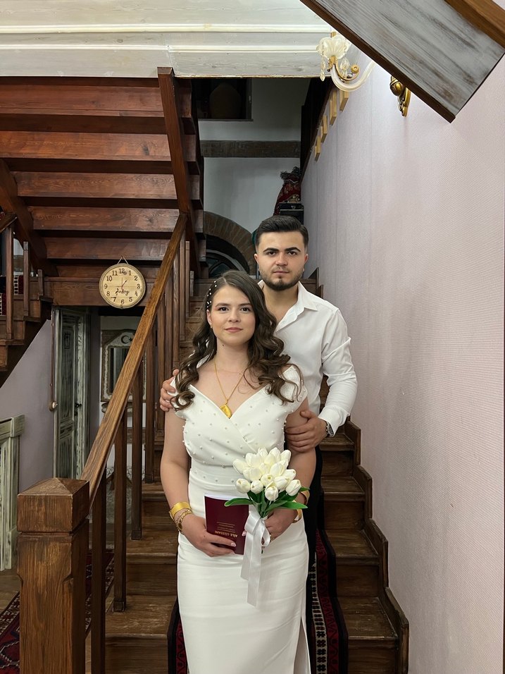 Beyaz Midi A-Line Gelinlik - Görsel 3