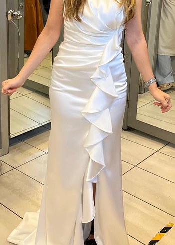 Beyaz Straplez Denizkızı Gelinlik Nikah - Görsel 2