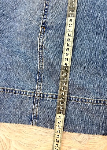 Kadın Mavi Denim Midi Salopet - Görsel 5