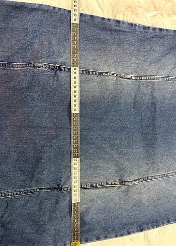 Kadın Mavi Denim Midi Salopet - Görsel 6