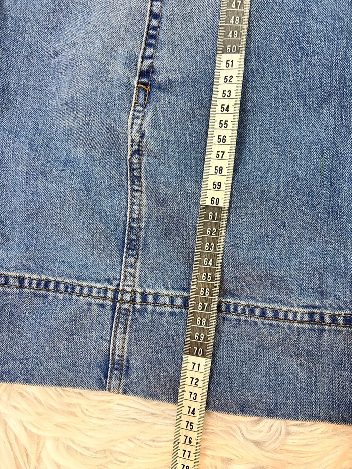 Kadın Mavi Denim Midi Salopet - Görsel 5