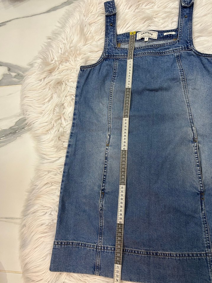 Kadın Mavi Denim Midi Salopet - Görsel 4