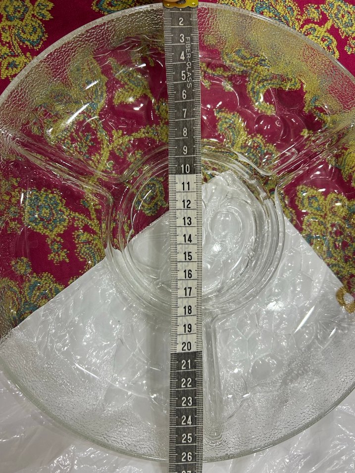 Bölmeli Şeffaf Cam Servis Tabağı - Görsel 3