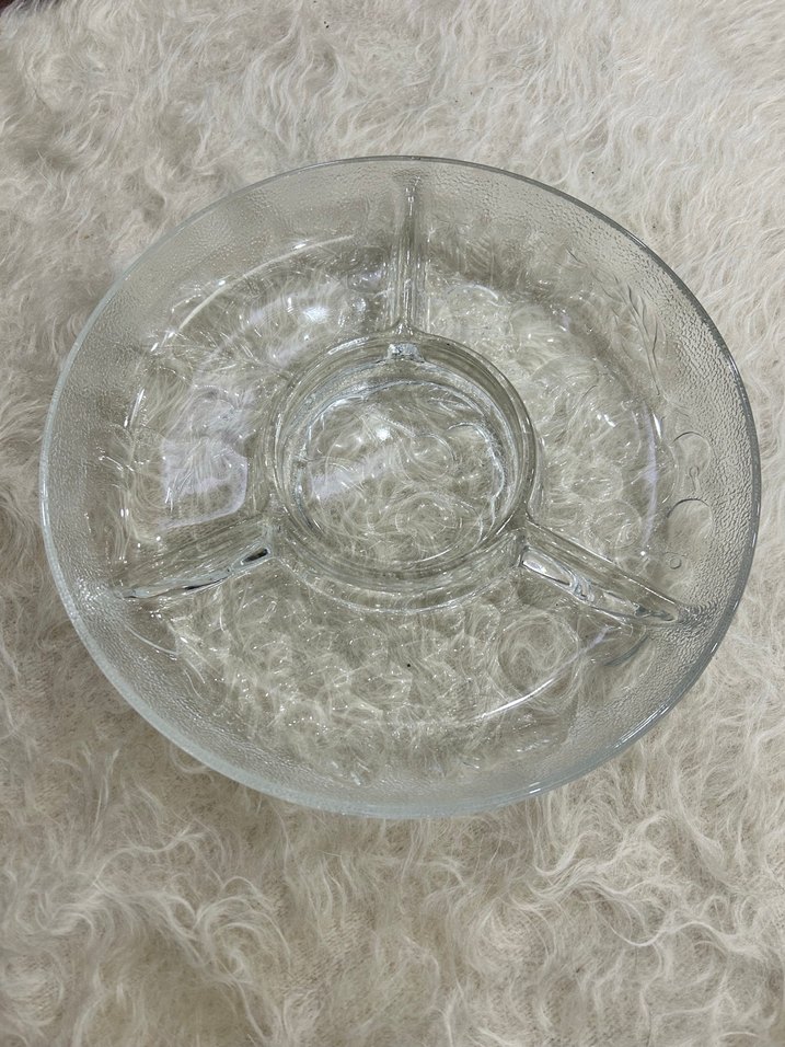 Bölmeli Şeffaf Cam Servis Tabağı - Görsel 2