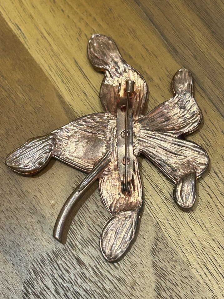 BAKIR Çiçek Desenli Broş - Görsel 3