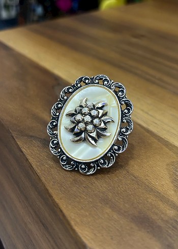 Çiçek Motifli ANTİKA Broş - Görsel 2