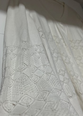 beyaz dantel görünümlü hırka - Görsel 3