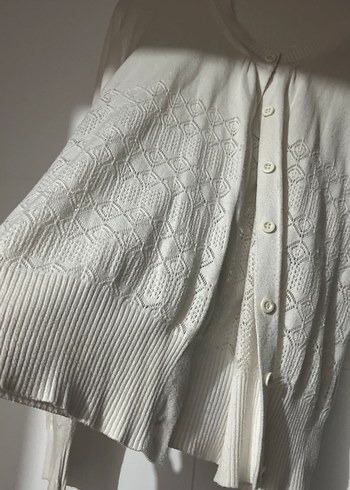 beyaz dantel görünümlü hırka - Görsel 2