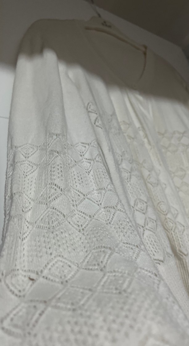 beyaz dantel görünümlü hırka - Görsel 3