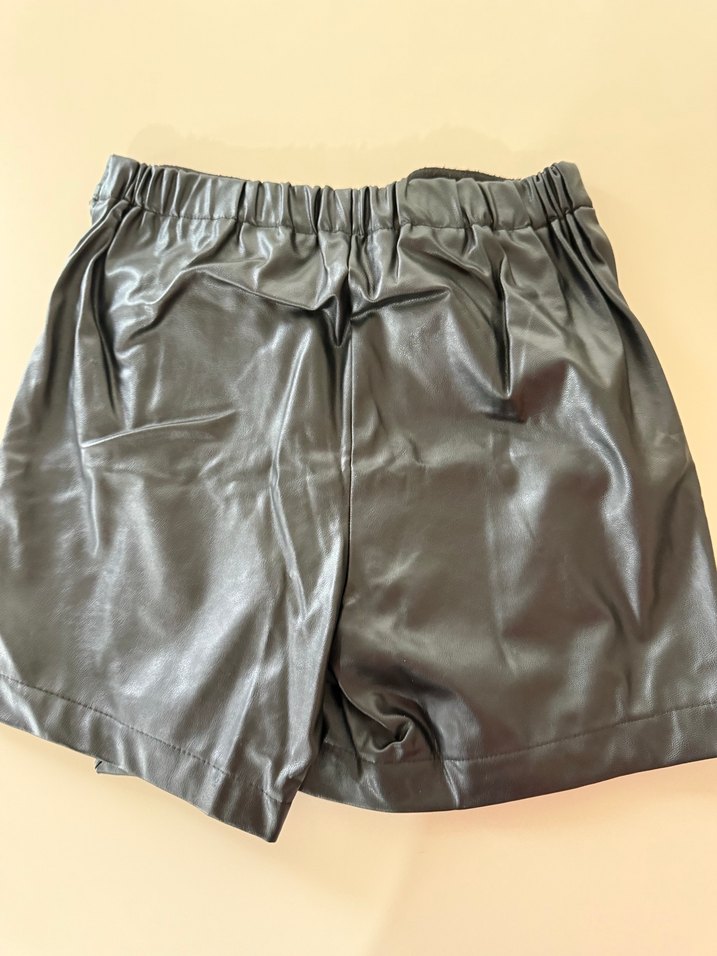 Kemerli Siyah Deri Mini Etek - Görsel 2