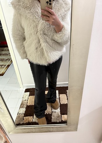 Siyah Deri  Kadın Pantolon - Görsel 3