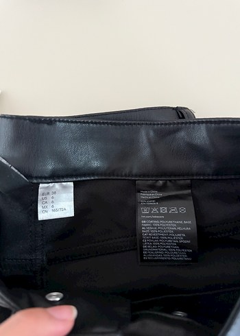 Siyah Deri  Kadın Pantolon - Görsel 9