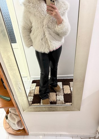 Siyah Deri  Kadın Pantolon - Görsel 13