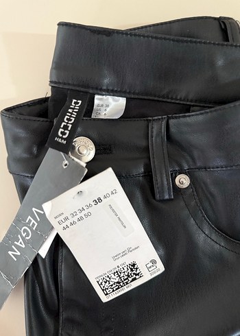 Siyah Deri  Kadın Pantolon - Görsel 7