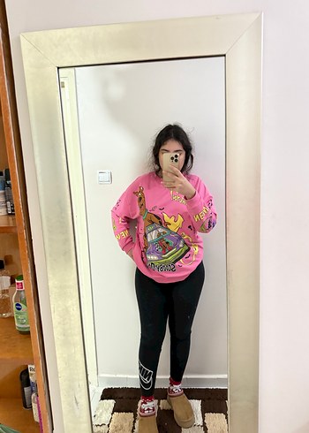 Nike Siyah Baskılı  Tayt - Görsel 12