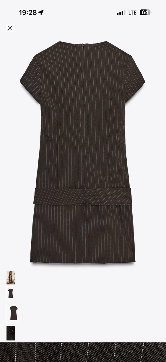 Kemer Detaylı Çizgili Kadın  Elbise - Görsel 2