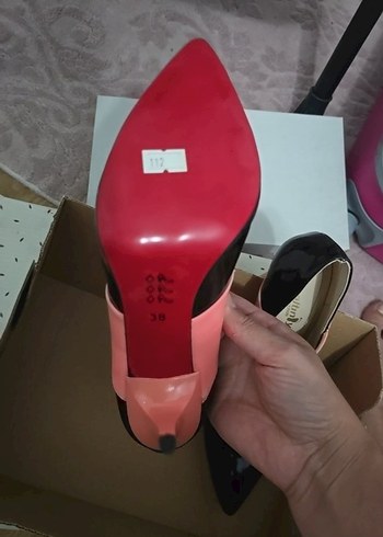 Pembe Tokalı Stiletto Topuklu Kadın Ayakkabı - Görsel 3