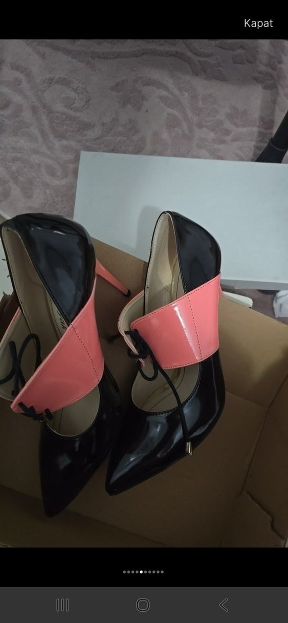 Pembe Tokalı Stiletto Topuklu Kadın Ayakkabı - Görsel 4