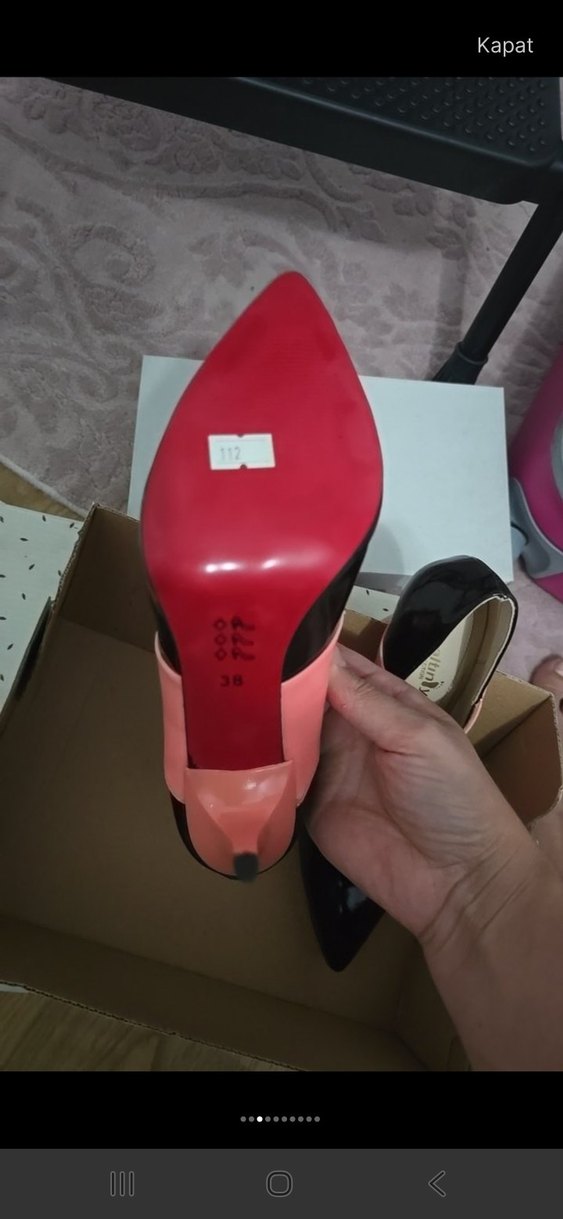 Pembe Tokalı Stiletto Topuklu Kadın Ayakkabı - Görsel 3