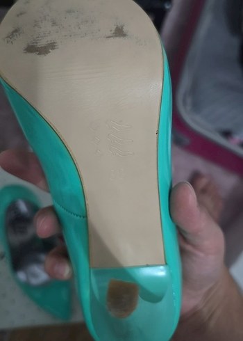 Parlak Turkuaz Stiletto Topuklu Kadın Ayakkabı - Görsel 2