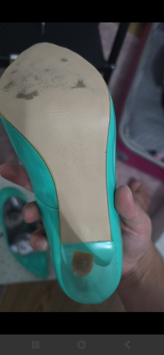 Parlak Turkuaz Stiletto Topuklu Kadın Ayakkabı - Görsel 2