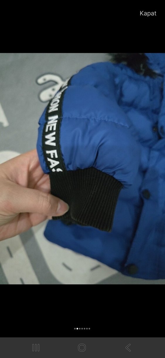 Erkek Çocuk Mavi Kürklü Mont - Görsel 2