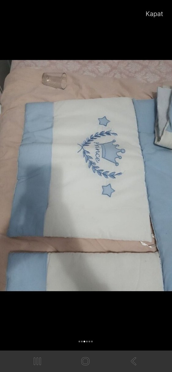 Mavi Nakışlı Çocuk Uyku Seti - Görsel 3