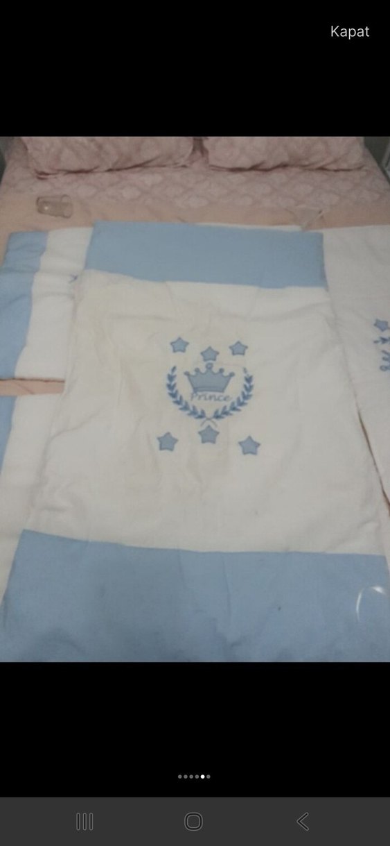 Mavi Nakışlı Çocuk Uyku Seti - Görsel 5