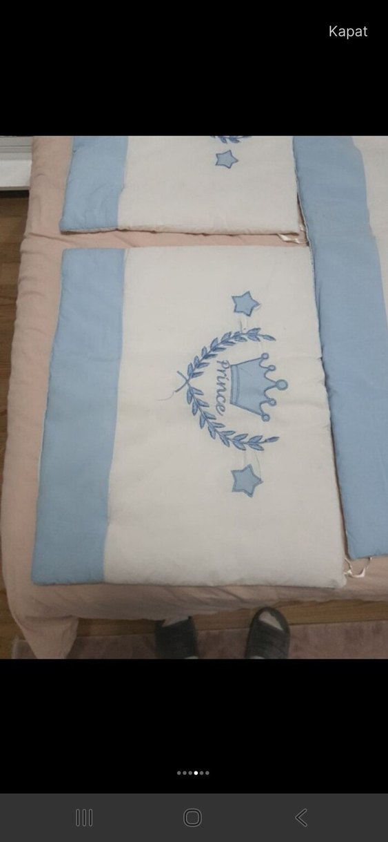 Mavi Nakışlı Çocuk Uyku Seti - Görsel 4