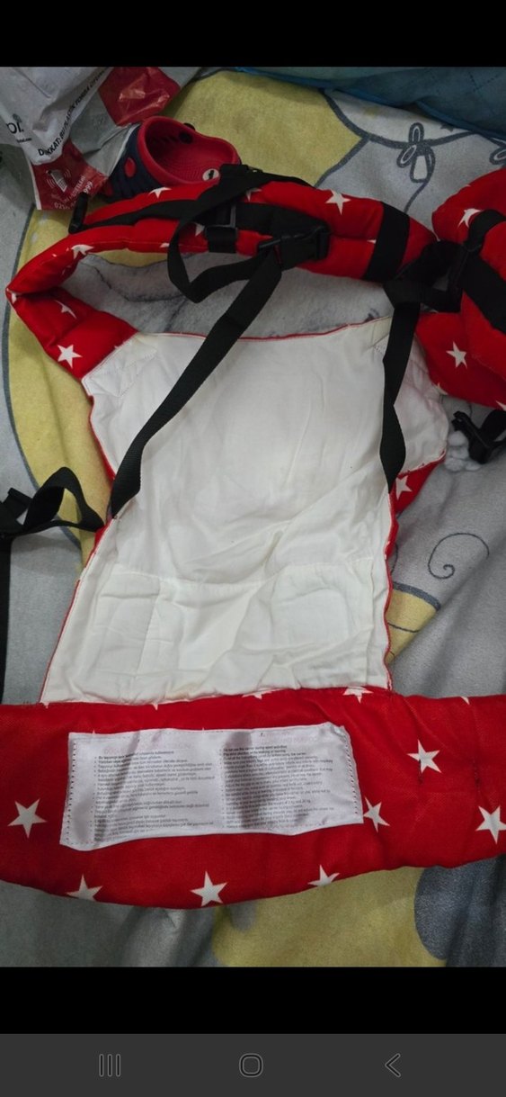 Yıldız Desenli Kırmızı Bebek Taşıyıcı - Görsel 5