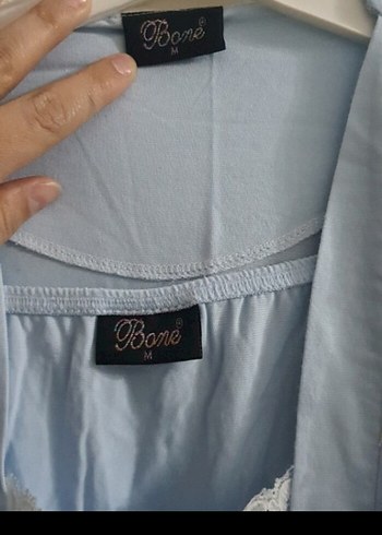 Uzun Mavi Kadın Pijama Takımı lohusa takım - Görsel 4