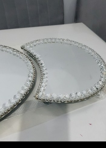 Gri Kenarlı Beyaz Oval Dekoratif Ayna - Görsel 4