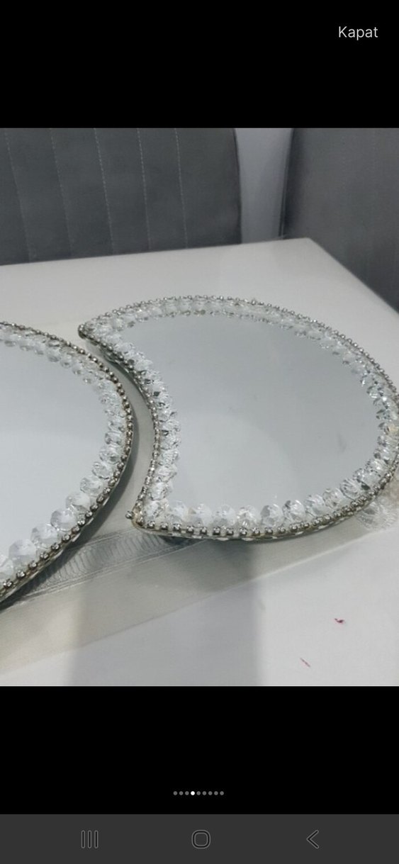 Gri Kenarlı Beyaz Oval Dekoratif Ayna - Görsel 4