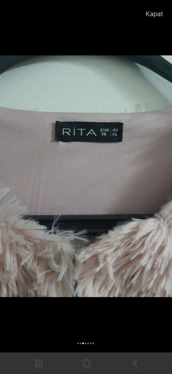 Pembe Uzun Kadın Suni Kürk Ceket - Görsel 4