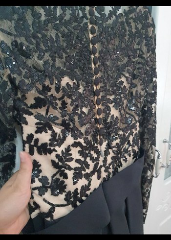 Siyah Uzun Kollu Mini Elbise - Görsel 3