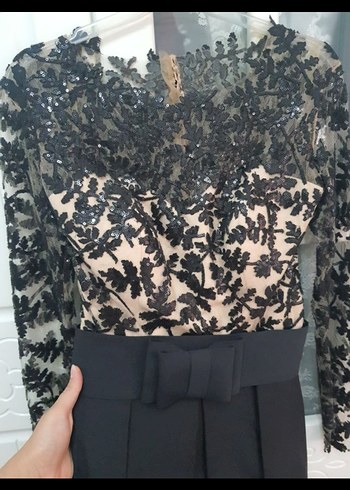 Siyah Uzun Kollu Mini Elbise - Görsel 4