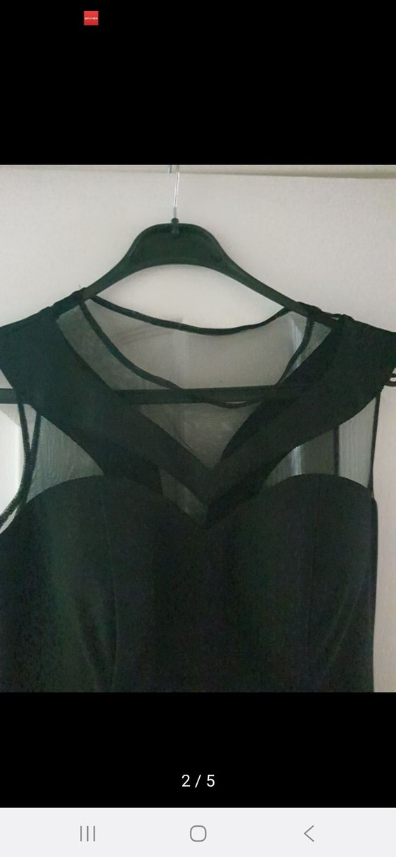 Siyah Uzun V Yaka Gotik Kadın Elbise - Görsel 2