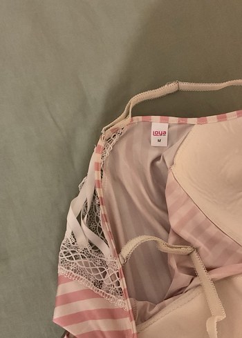 Pembe Çizgili Midi İnce Askılı Gecelik - Görsel 3