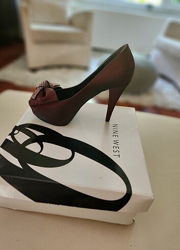 36,5 Beden bordo Renk Nine West gece ayakkabısı