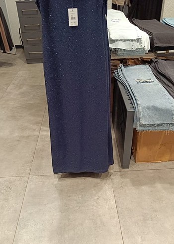 s Beden lacivert simli Midi Elbise