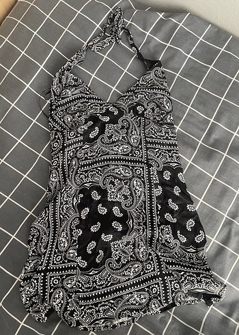 s Beden Siyah Halter Yaka Bershka Mini Elbise
