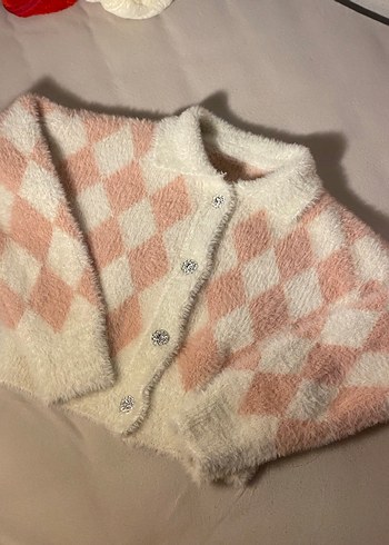 Pembe beyaz Hırka - Görsel 2