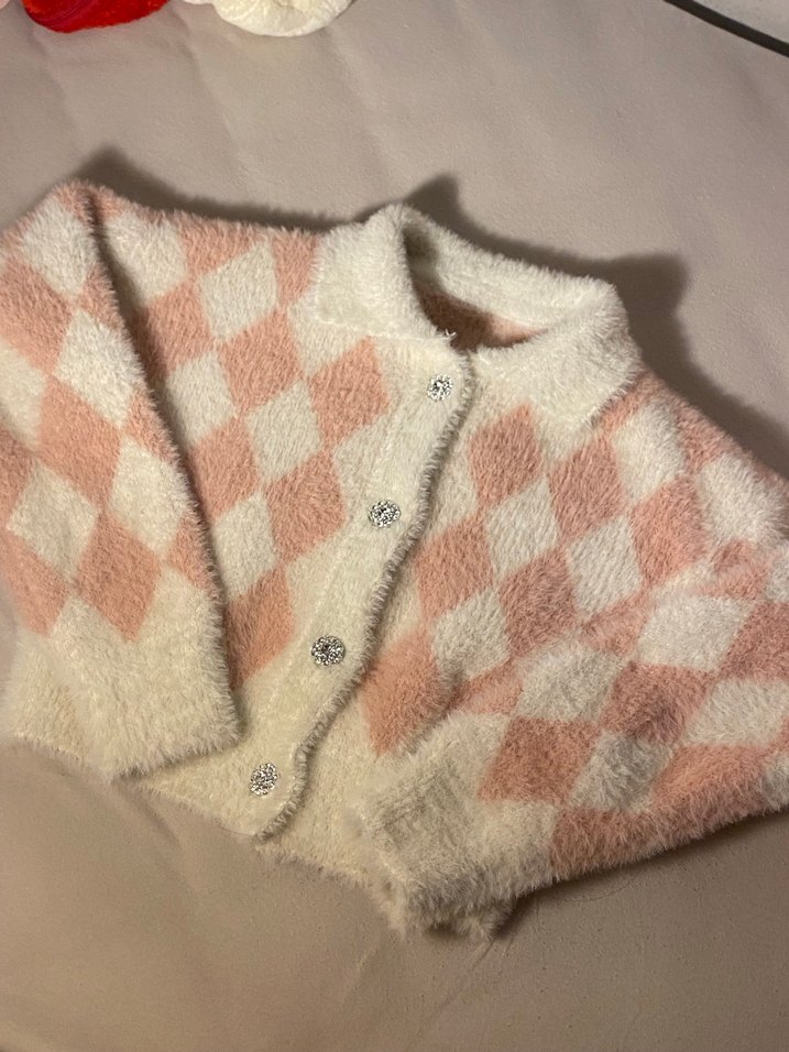 Pembe beyaz Hırka - Görsel 2