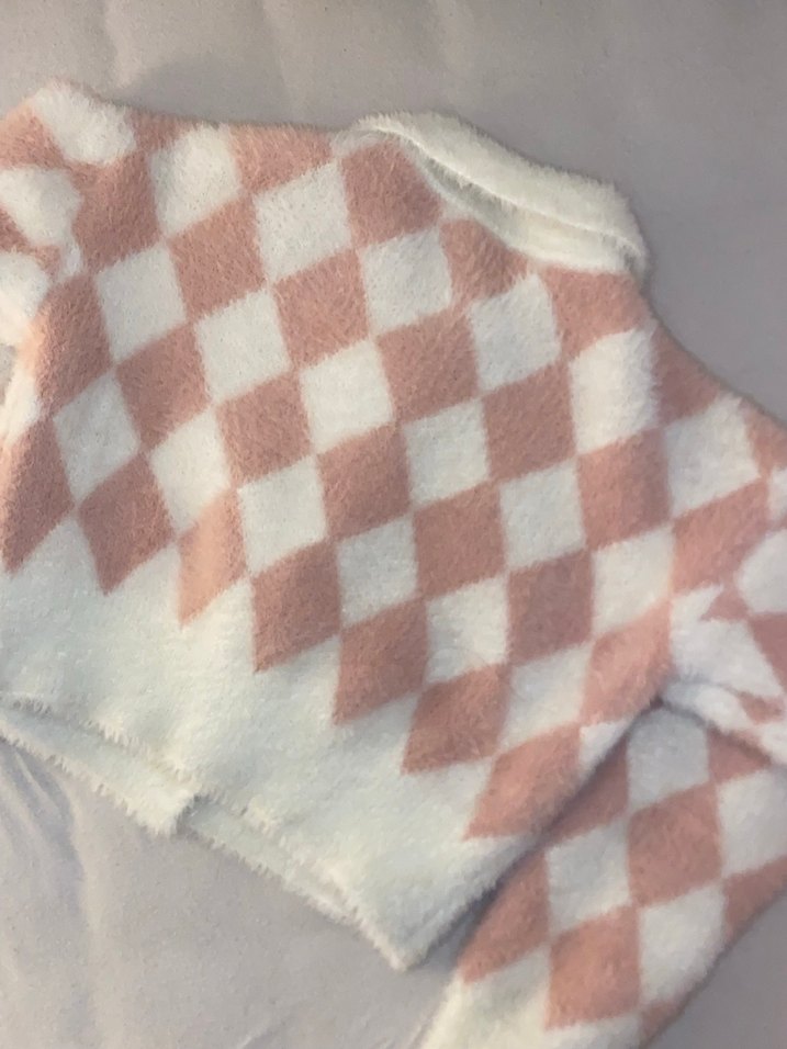 Pembe beyaz Hırka - Görsel 4